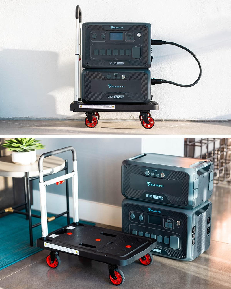 BLUETTI Trolley Cart for AC200P AC200MAX， Foldable for Easy Storage, Universal Wheels