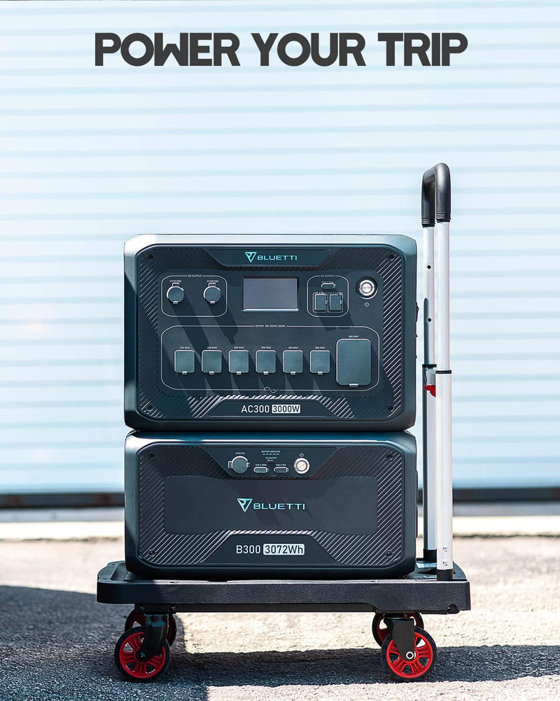BLUETTI Trolley Cart for AC200P AC200MAX， Foldable for Easy Storage, Universal Wheels